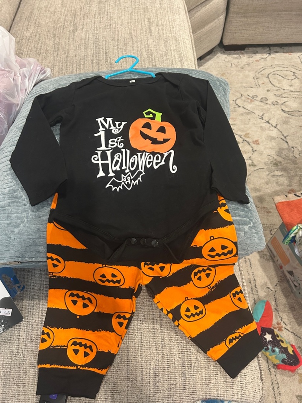 Kids' Black & Orange "My 1st Halloween" Bodysuit and Pants